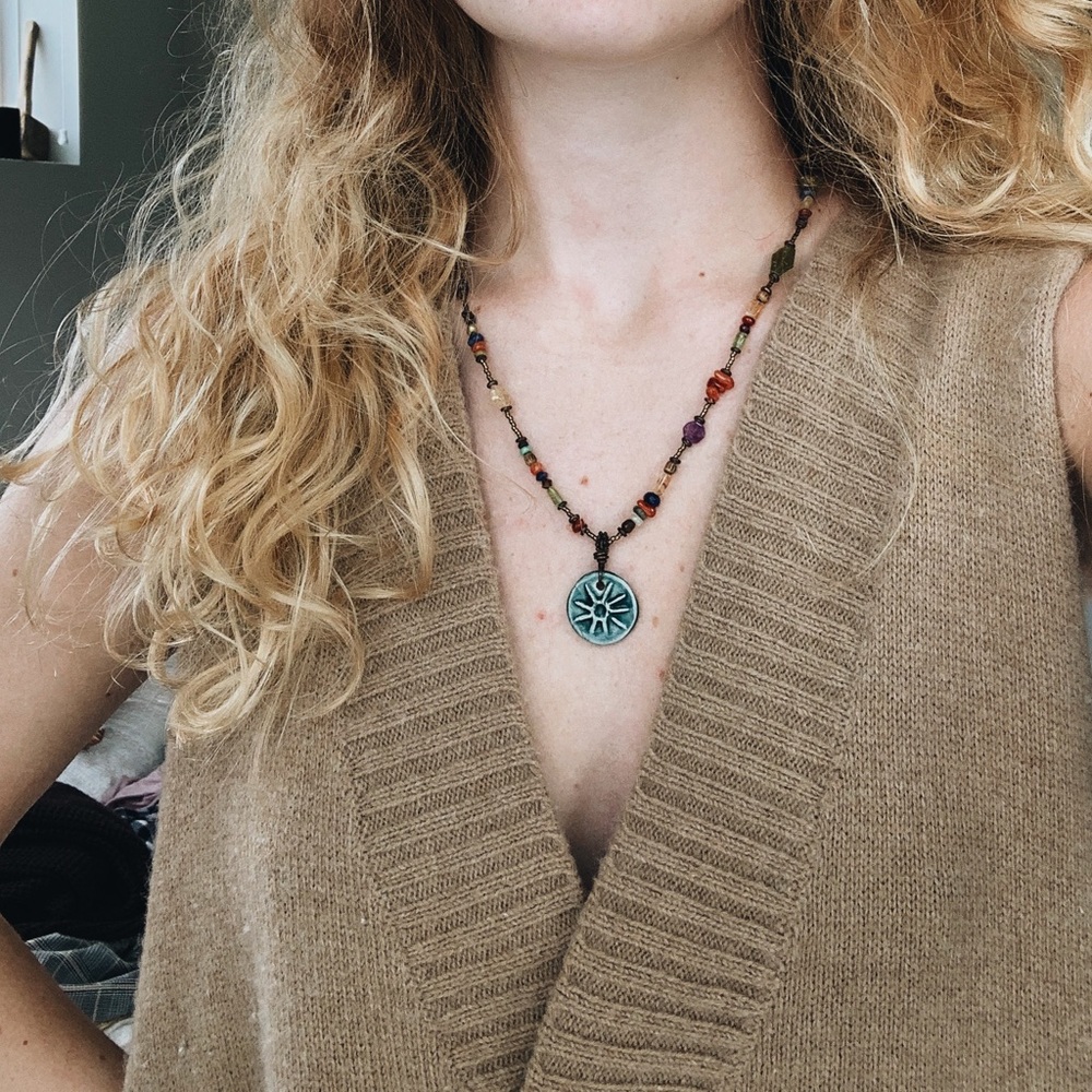 💀BOGO FREE Ceramic boho bead necklace